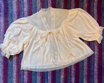 Vintage 40’s Van Raalte Bed Jacket Lingerie Peignoir L