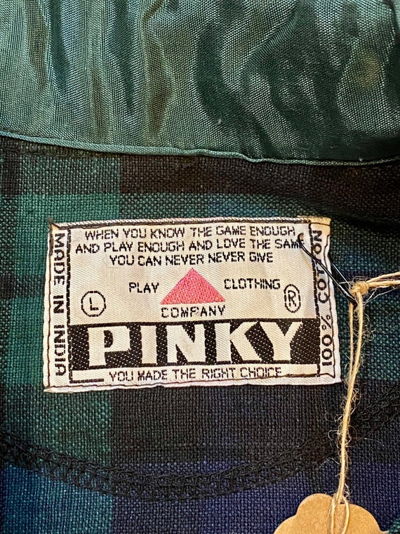 Vintage 80s Does 40s Pinky Cotton Plaid Jacket L - image 6