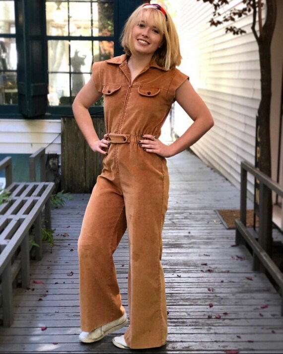 Vintage Jumpsuit / 1970s Corduroy Jumpsuit