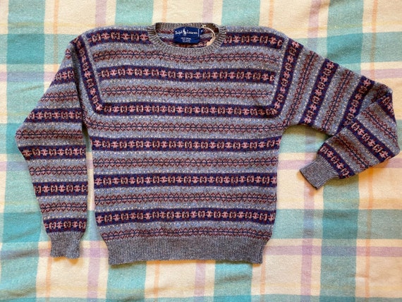 Vintage Ralph Lauren 1980s Wool Hand Knit Sweater