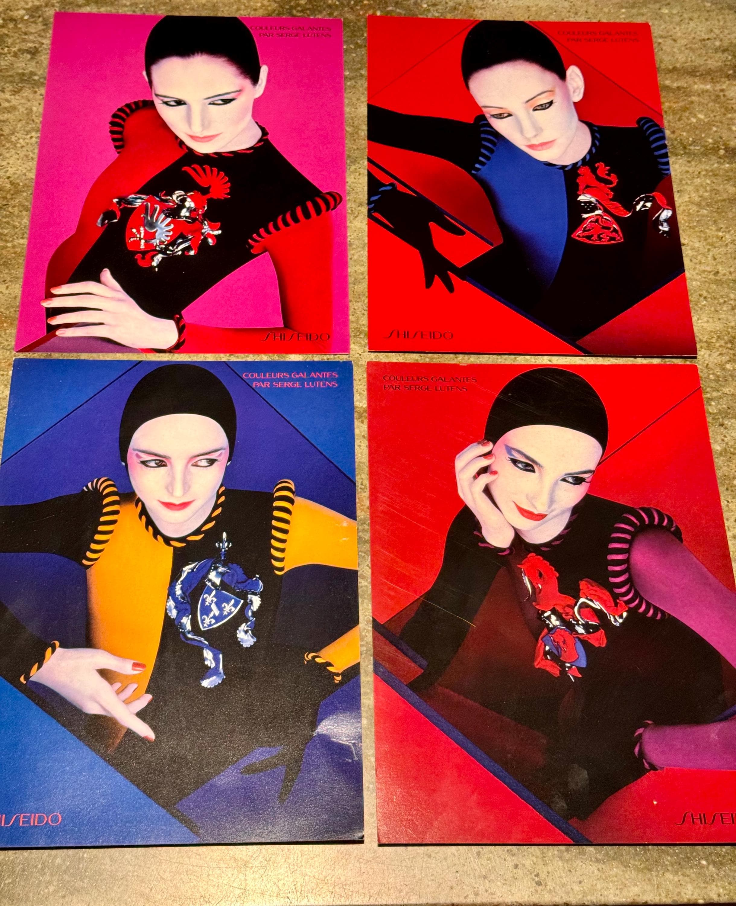 1980s Serge Lutens Original Shiseido Advertising Cardstock Prints