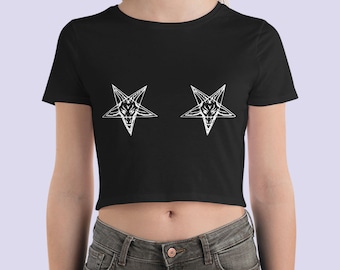 Baphomet inverted Pentagram Top|Crop Top Women|Goth top|Goth crop top|Gothic t shirt|Goth tshirt|Gothic t-shirt|Gothic crop top|Death Metal