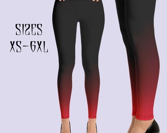 Black/red leggings|Gothic leggings|Gothic pants|Sexy leggings|Halloween leggings|Cyber goth|Gym leggings|Plus Size Goth|Plus size leggings