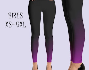 Black/Purple leggings|Gothic leggings|Gothic pants|Sexy leggings|Halloween leggings|Cyber goth|Gym legging|Plus Size Goth|Plus size leggings