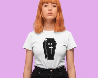 Coffin Nu Goth tshirt|Soft Grunge t shirt|Emo tshirt|Emo clothing|Goth shirt|Goth top|Gothic t shirt|Gothic clothing women|Pastel Goth shirt