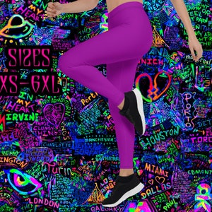 Purple leggings|Retro Style leggings|Purple plus size leggings|Workout leggings|Womens Purple Yoga leggings high waist|Purple Gym leggings