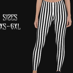 Black & White striped leggings|Beetlejuice|Witch leggings|Halloween leggings|Plus size leggings|Gothic leggings|Plus Size Goth|Gothic Pants