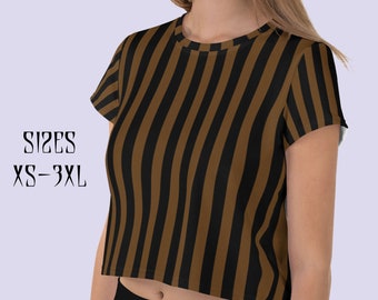 Striped Steampunk crop top|Steampunk top|Steampunk shirt|Steampunk clothing women plus size|Steampunk costume cosplay|Steampunk t shirt