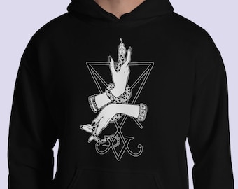 Sigil of Lucifer black Satanic hoodie|Thrasher hoodie|Gothic clothing men|Pagan clothing|Plus Size Goth hoodie|Gothic Hoodie|Wiccan clothing