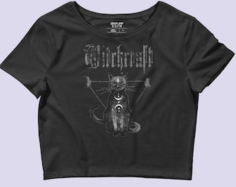 Witchcraft black crop top women|Goth crop top|Witch clothing|Gothic t shirt|Goth tshirt|Gothic clothing|Wiccan clothing|Goth top|Goth shirt