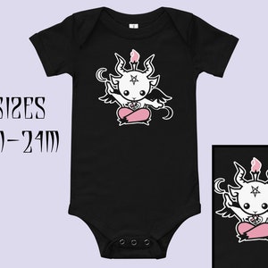 Baby Baphomet Gothic bodysuit|Baby goth|Goth baby one piece|Gothic baby shower|Goth baby clothing|Goth baby clothes|Baby Black Halloween