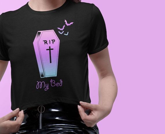 Coffin Pastel Goth crop top|Gothic crop top|Pastel Goth shirt|Black Goth top|Nu Goth tshirt|Gothic t shirt|Gothic clothes|Pastel Grunge