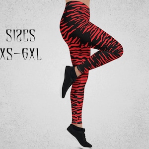 Leggings Goth / Leggings con stampa Zebra / Leggings Halloween/ Abbigliamento gotico plus size / Rave Pants / Leggings Festival / Leggings gym