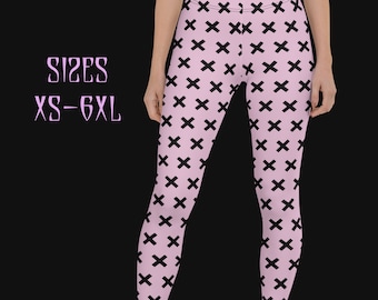 Leggings góticos rosas pastel/ leggings góticos de talla grande/ropa de gimnasio gótica/ropa gótica emo ropa gótica/ropa Yami kawaii de talla grande