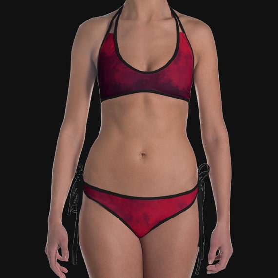 red plus size bikini top