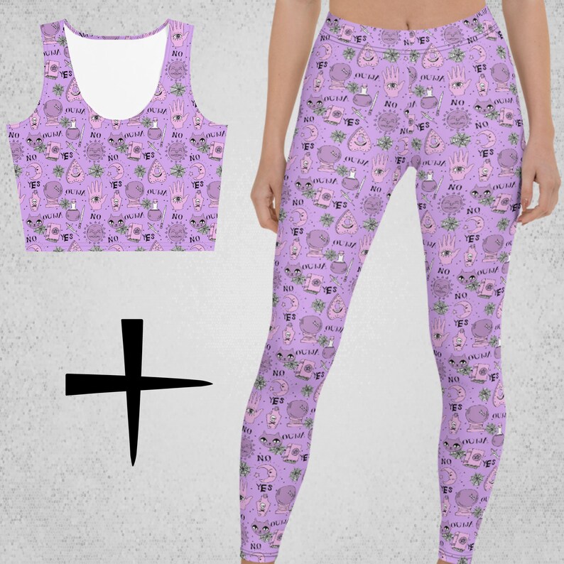 Ouija Pastel Goth Crop Top Witchy Clothing Creepy Cute Goth Top Gothic clothes Pagan Clothing Women|Purple Gothic Shirt Gothic crop top
