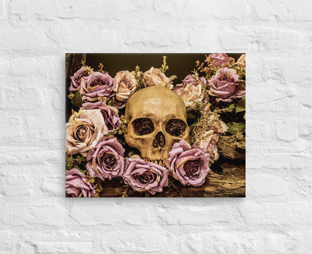 Memento Mori Skull and Roses Gothic House Decor Skull - Etsy