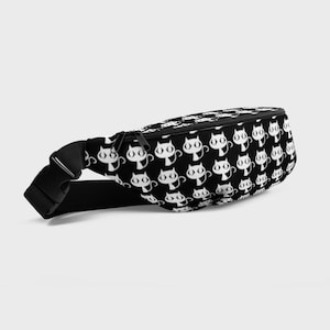 Cats Black Fanny Pack | Pockets Fanny Pack Festival Fanny Packs for women| Gothic Bag | Cat lover gift| Cat mom| Waist Bag Women | Sling Bag