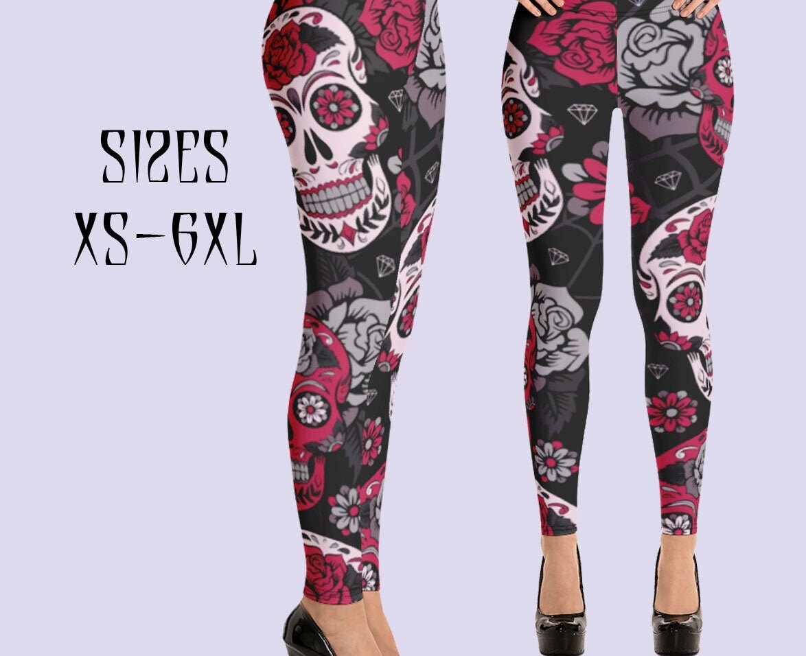 Day of the dead yoga pants hotsell