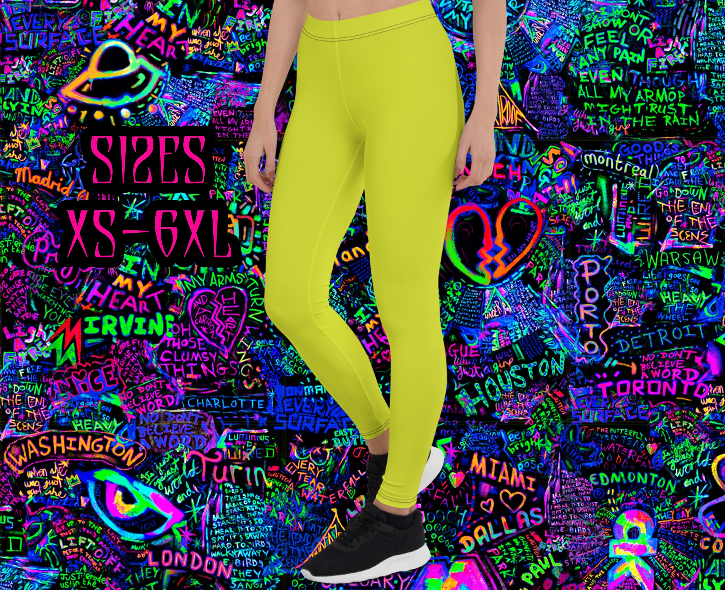 80er Jahre Leggings Neon Orange Matt -  der