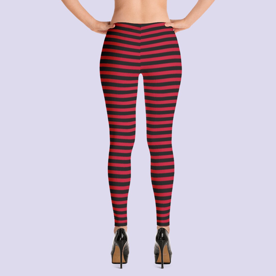 Rot/Schwarz gestreifte Leggings Gothic Leggings Plus Size Etsy.de