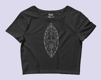 Lilith Sigil black crop top women|Goth crop top|Lilith shirt|Gothic t shirt|Goth tshirt|Gothic clothing|Wiccan clothing|Goth top|Goth shirt