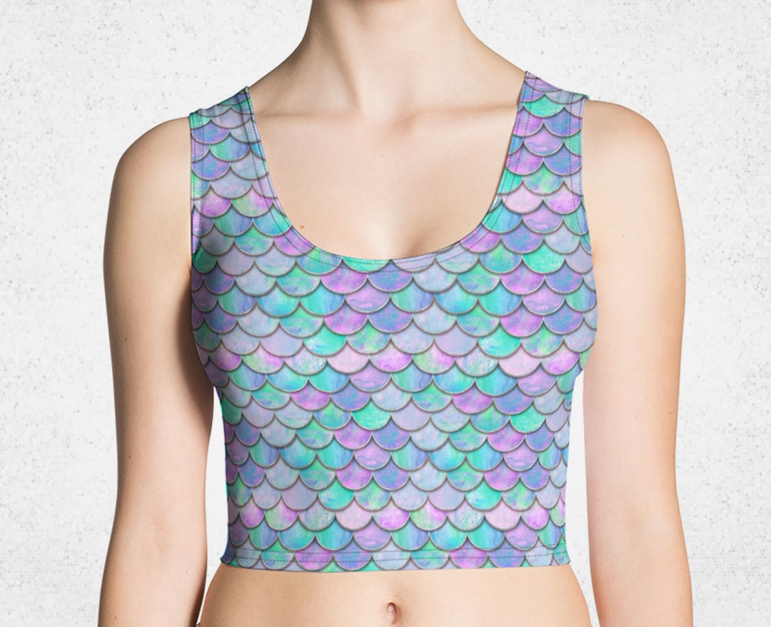 Mermaid Top for Women | Mermaid Scales Top Pink Purple Blue Multicolor ...