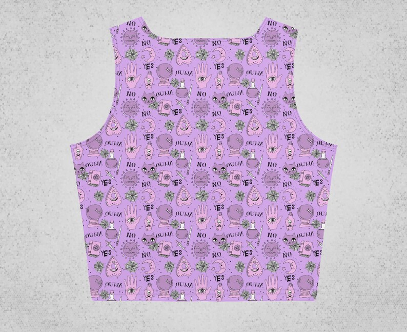 Ouija Pastel Goth Crop Top Witchy Clothing Creepy Cute Goth Top Gothic clothes Pagan Clothing Women|Purple Gothic Shirt Gothic crop top