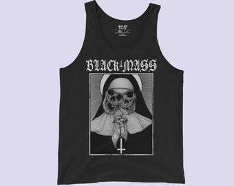 Satanic nun pagan shirt|Satanic tank top|Black metal tank top|Emo clothing|Gothic clothing men|Thrasher|Punk Hardcore shirt|Pagan clothing