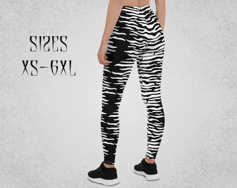 Goth leggings | Zebra print leggings | Rave pants | Rave leggings | Plus size goth clothing | Plus size leggings | Plus size Punk leggings