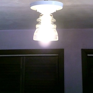 glass insulator ceiling light. LED light included  6W