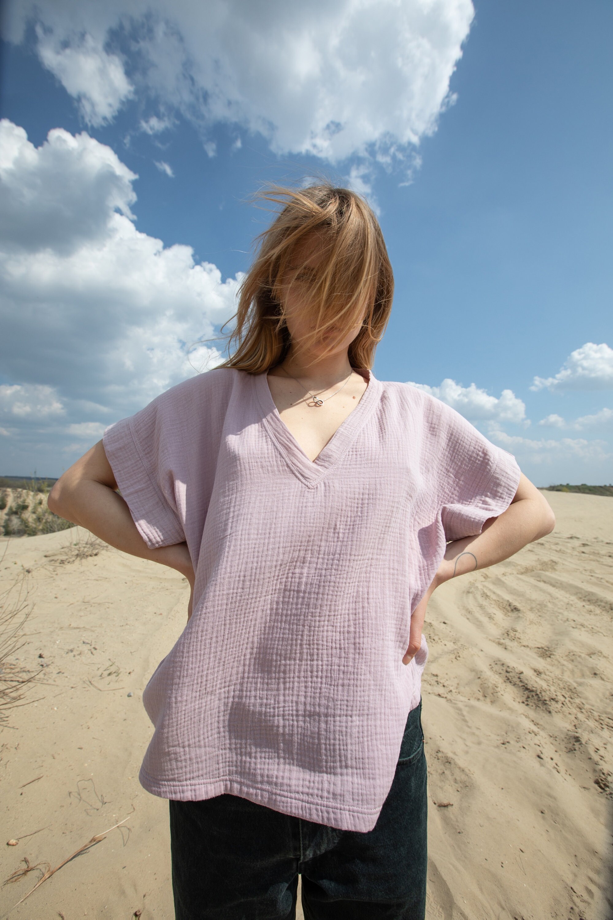 Women's double gauze tshirt double gauze top Etsy