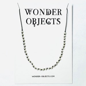 Beaded Tiny Freshwater Pearl Cord Necklace | Minimalist Jewelry | Genuine Pearl Necklace