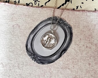 Elephant Coin Charm or Necklace in Sterling Silver, Animal Jewelry
