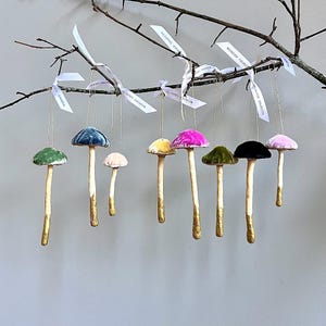Ornement champignon en velours, décoration de Noël, décoration de Pâques, décoration de la Saint-Valentin, décoration des fêtes, cadeau fantaisiste, décoration bois