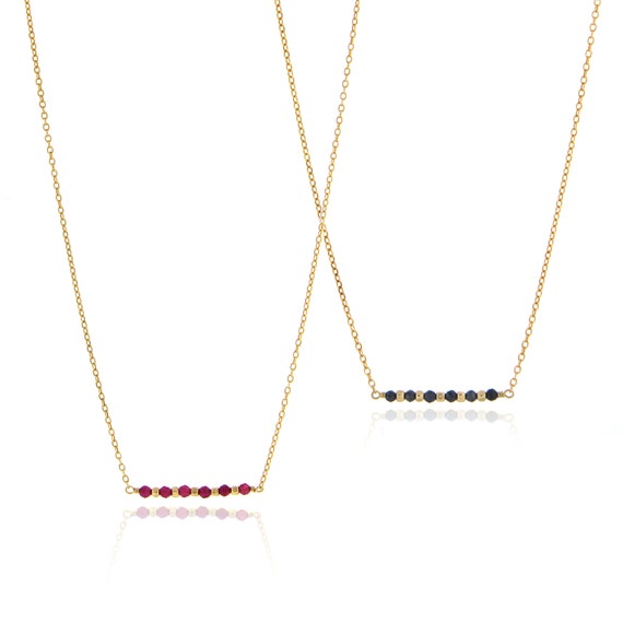 Gemstone bar best sale necklace