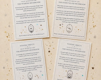 Add-On for Mushroom Ornament • Whimsical Story Card Packing • Fairy Dust • Black Sheer Pouch • Gift Packaging