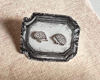 Tiny Hedgehog Stud Earrings | Cute Woodland Animal Earrings | Minimal Animal Studs | Hedgehog Jewelry Gift | Nature Lover Jewelry