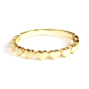 Solider 14k Multi Heart Ring, 14k Ring, Stapelbarer Ring, Herzband