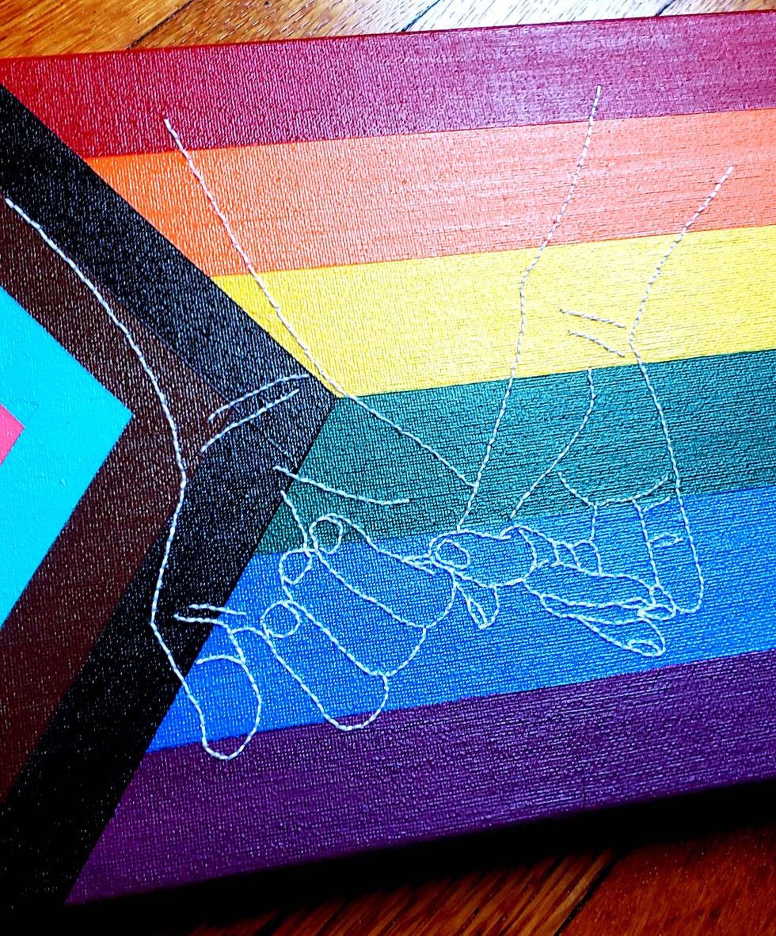 Pinky Promise Embroidery Canvas Art Holding Hands Etsy