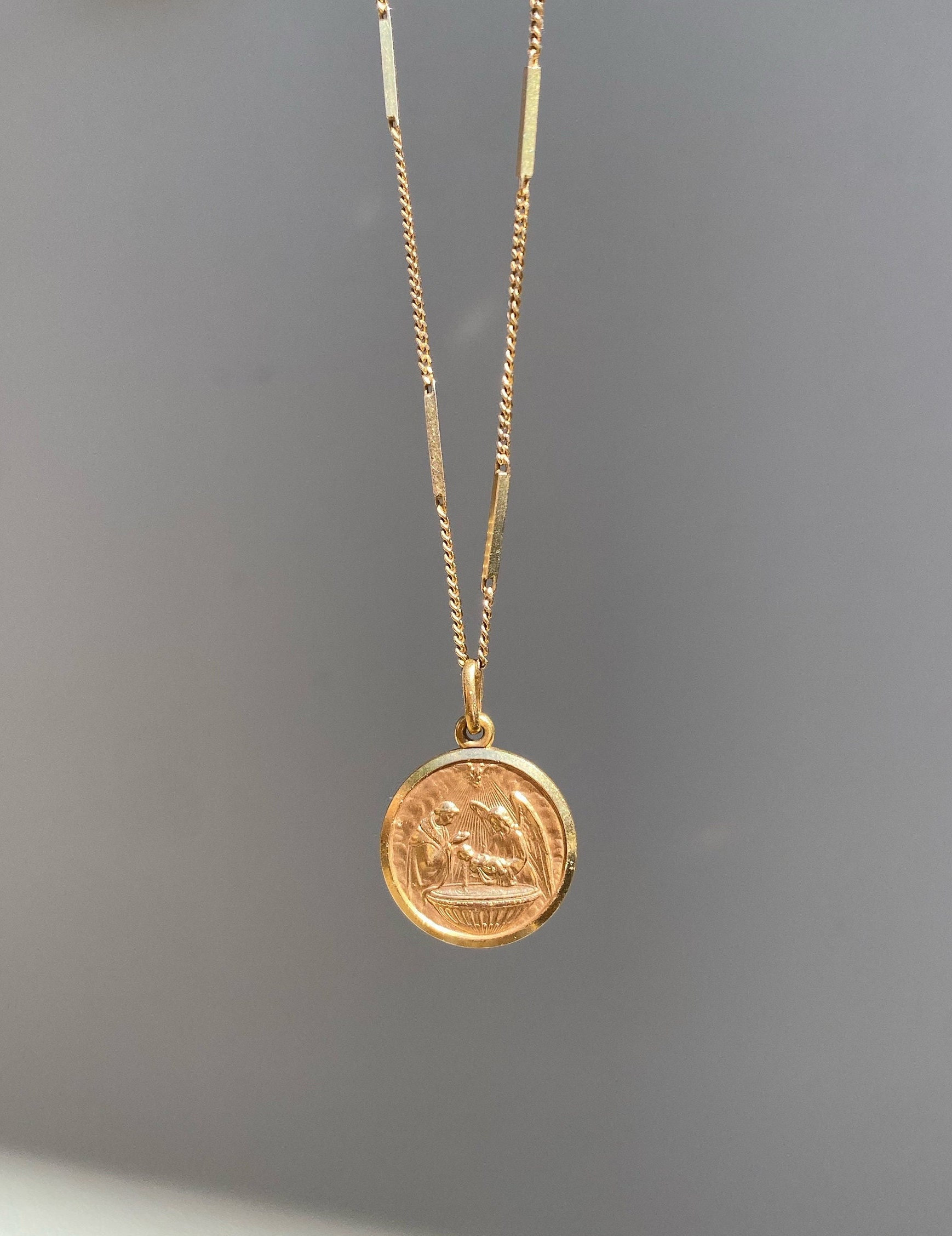 Sale Estate Charm Holder Modern 14k Yellow Gold Necklace Chain Clasp  Finding Circa 2000s Charm Holder Keepsake Memento Fine Jewelry 