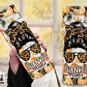 Dankbare Mama PNG, Herbst Kürbis Leopard Print, Herbst Design Print Wrap, Gepard Mama PNG, Mama PNG Shirt Print, Tumbler Png Submimation
