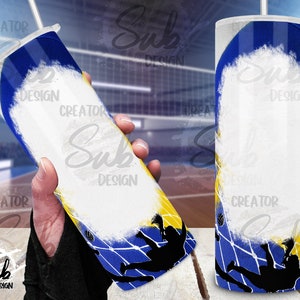 Volleybal Tumbler Wrap, Leeg voor uw tekst Tumbler, Volleybal Mom PNG, Silhouet Volleybal Png Sublimatie, Volleybal Design Png