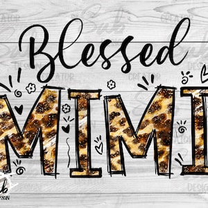 Blessed Cheetah Mimi PNG Print, Leopard Blessed PNG, Grandma, Png Sublimation Designs, Mother&#39;s Day Gift Idea, Cute Cheetah Print Template