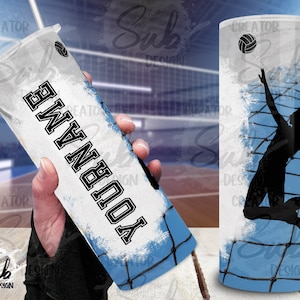 Volleybal Lover Tumbler Png, Tumbler Cadeau voor speler en coach, Volleybal Photo Frame Design, PNG Sublimation Tumbler Print
