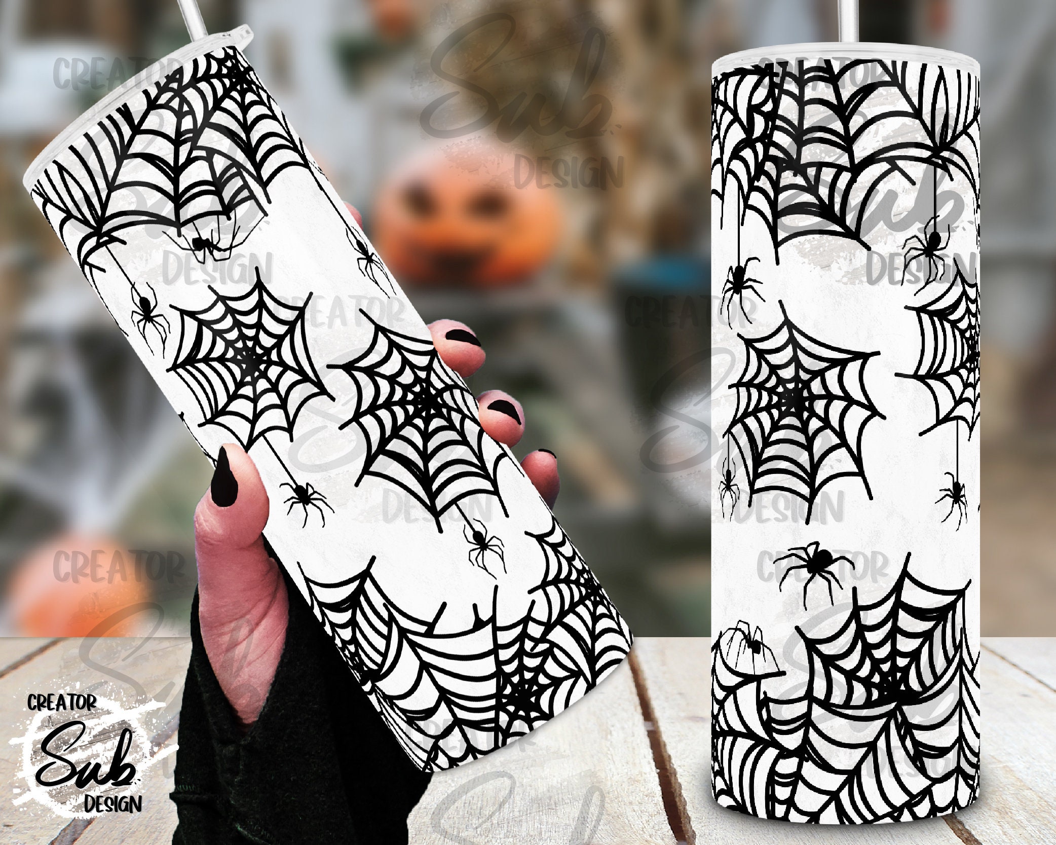 Spider Web Png Tumbler Wrap Halloween Skinny Tumbler - Etsy