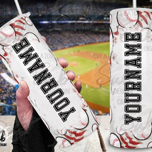 20oz Skinny Tumbler, Baseball Tumbler PNG Design, Seamless Tumbler Png Design, Idea de regalo de béisbol para entrenador y niño, Diseño deportivo Png