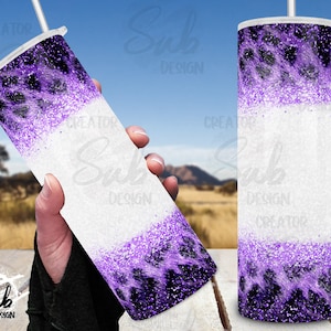 Purple Leopard Tumbler Png, Blank for Your Name Wrap, 20oz Skinny PNG Sublimation Design, Cheetah Skin Tumbler for Women