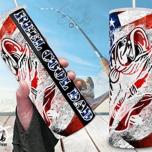 Haspel Cool Dad png Tumbler, patriottische visserijliefhebber Tumbler Wrap, cadeau voor verjaardag vader, magere beker van 4 juli, 4 juli png