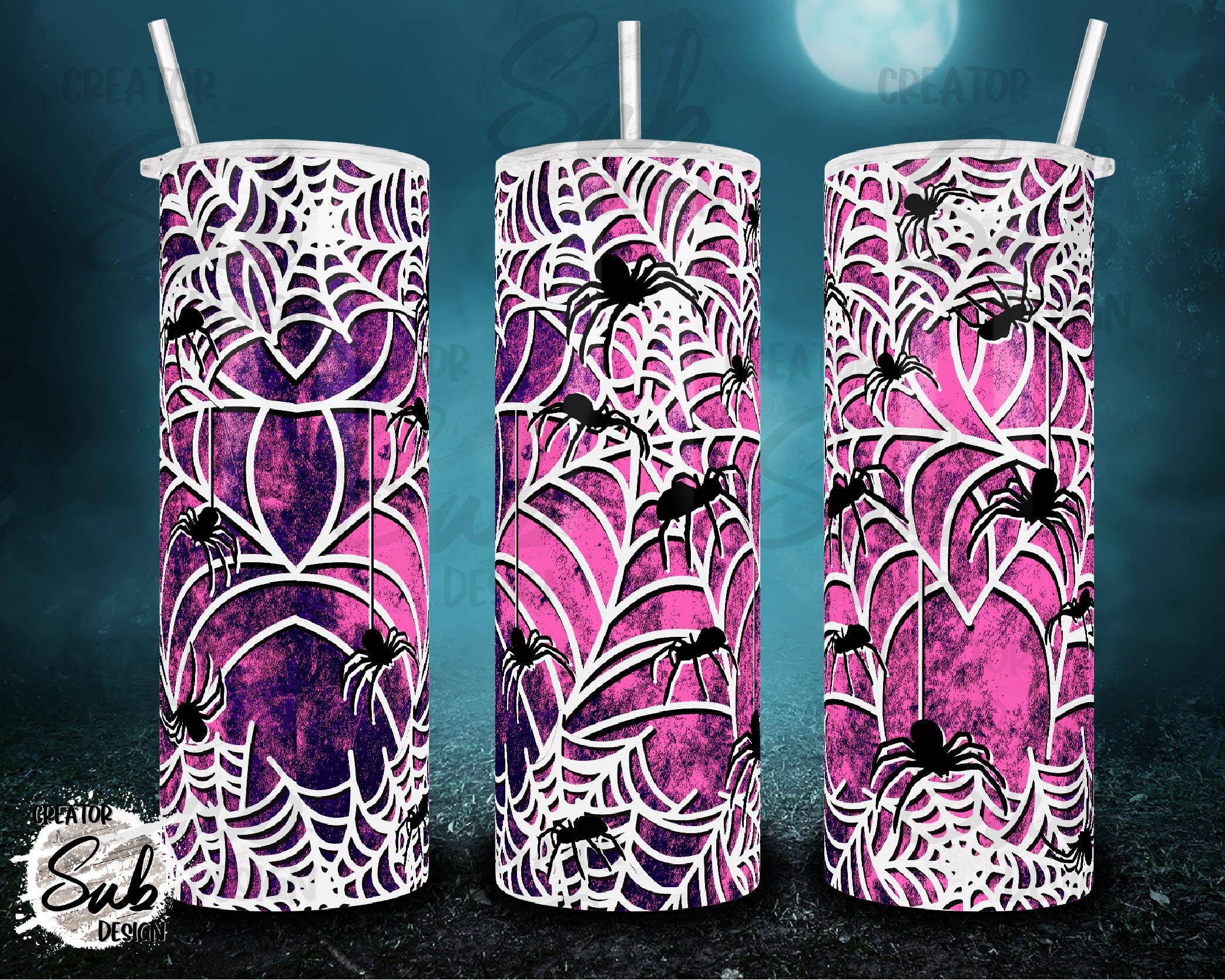 Spider Web Png Tumbler Wrap Halloween Skinny Tumbler - Etsy